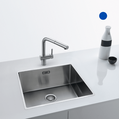 Misturador Monocomando de Mesa Atlas Neo com Bica Alta em L Extensível Franke Inox Escovado
