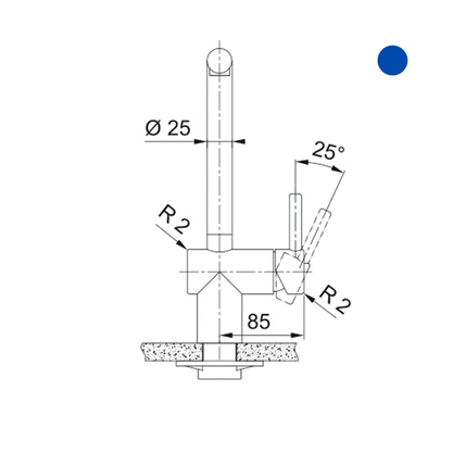 Misturador Monocomando de Mesa Atlas Neo com Bica Alta em L Extensível Franke Inox Escovado