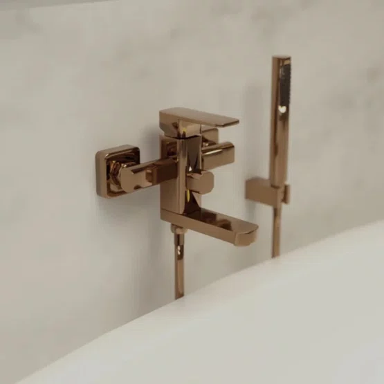 Misturador Monocomando de Parede Purus Rose Gold Immersi