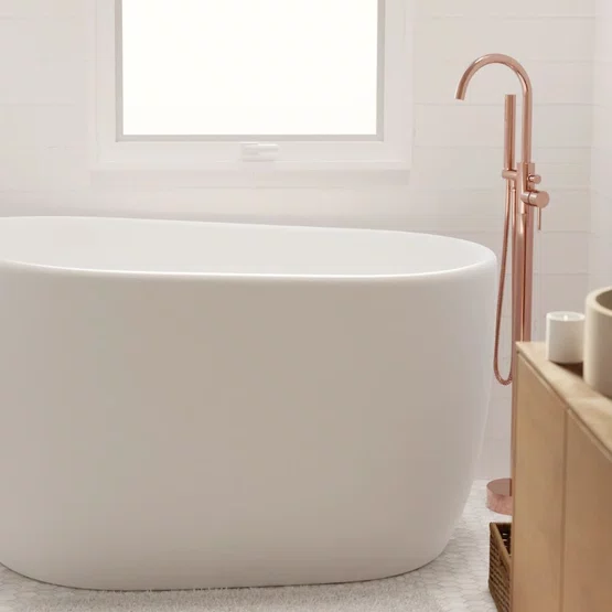 Misturador Monocomando de Piso Amazon Ducha Manual Rose Gold Immersi