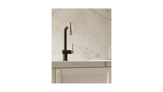 Misturador Monocomando DeBacco 500 Com Extensível Retrátil - Black Matte/Rose Gold