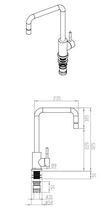 Misturador Monocomando DeBacco Inox Escovado 181