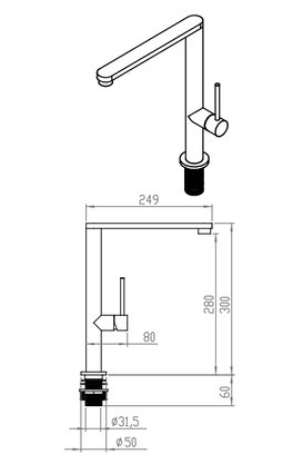 Misturador Monocomando DeBacco Inox Escovado 20000