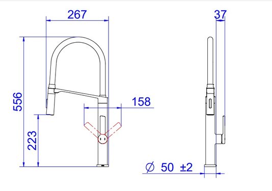 Misturador Monocomando Docol Doc Inox Escovado Com Mangueira Preta