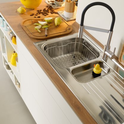 Misturador Monocomando Franke Lina Dual Jet Alto Brilho e Preto