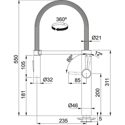 Misturador Monocomando Franke Pescara XL Inox - 15403