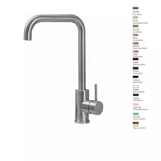 Misturador Monocomando Kromma Gourmet Classic Rose Gold Escovado Bica Alta Giratória