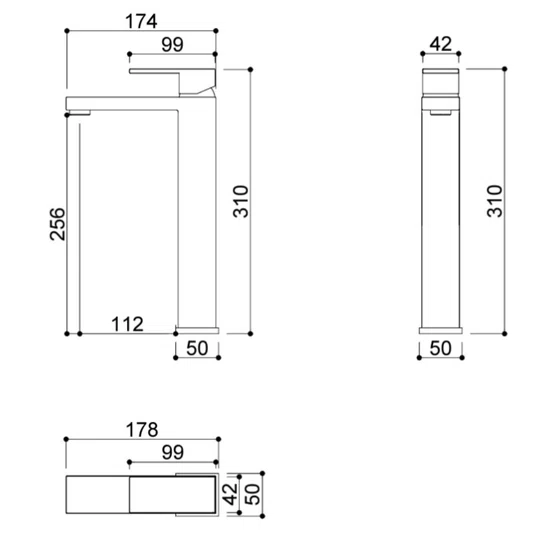 Misturador Monocomando Kromma Quadratta para Lavatório Bica Alta Cromado