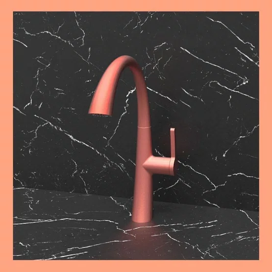 Misturador Monocomando Rubinettos Chef Gourmet Classic Coral Matte Ducha Extensível