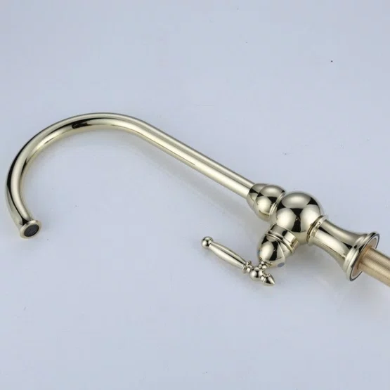 Misturador Monocomando Rubinettos Classic Dourado Bica Alta Giratória