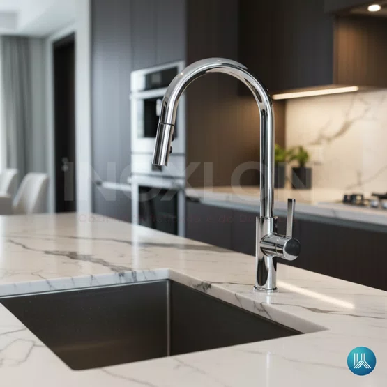 Misturador Monocomando Rubinettos Gourmet Classic Com Ducha Extensível Cromado