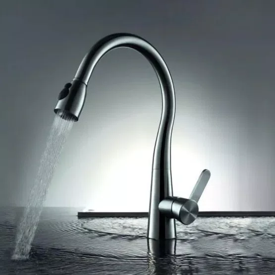 Misturador Monocomando Rubinettos Gourmet Inox Escovado com Ducha Extensível