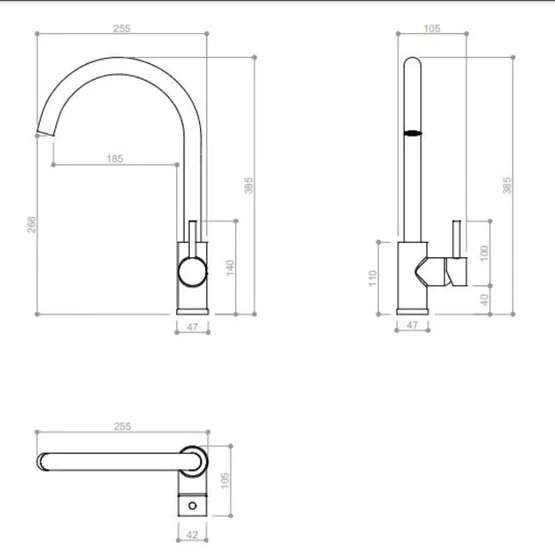 Misturador Monocomando Rubinettos Gourmet Classic Inox Bica Alta Giratória