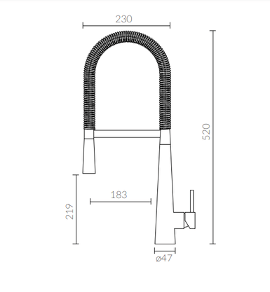 Misturador Monocomando Rubinettos Gourmet Classic Aço Escovado Ducha Removível