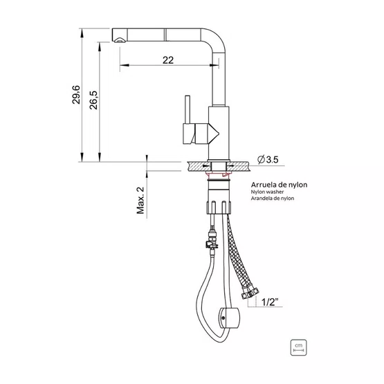 MIsturador Monocomando Monde Plus Tramontina com Extensor e Corpo 360 em Inox