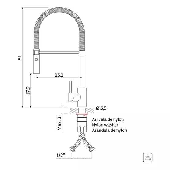 MIsturador Monocomando Versatile Tramontina com Bica Móvel em Aço Inox