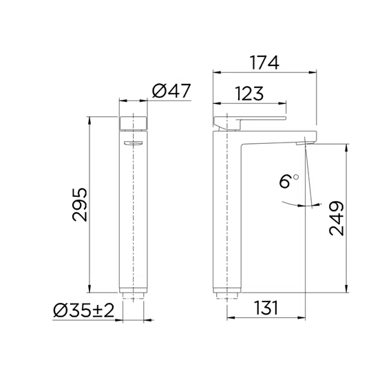 Misturador Monocomando Docol Argon Bica alta de mesa para lavatório Níquel Escovado