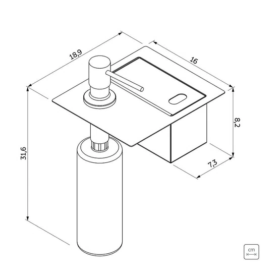 Porta Esponja de Embutir com Tampa e Dosador de Sabão 500ml Tramontina em Inox