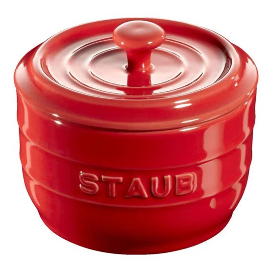 Porta Sal Staub em Cerâmica 11cm Vermelho Cereja