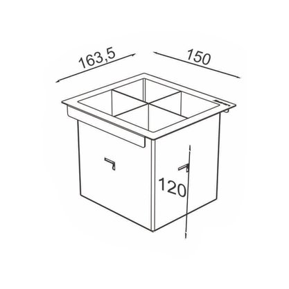 Porta Talheres DeBacco 15cm - Canal Organizador Úmido