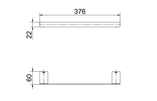Porta-Toalhas de Rosto Docol Flat 30cm Ônix