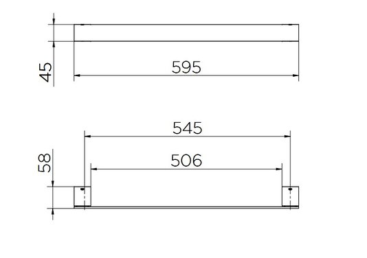 Porta-Toalhas de Rosto Docol Minima 50cm Níquel Escovado