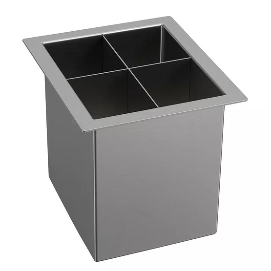 Acessório Mini Porta Utensílios Mekal Match para Canal Equipado 15x17cm Inox Escovado