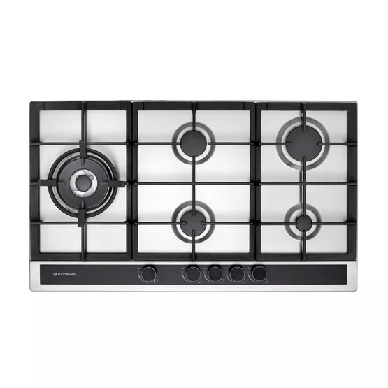 Cooktop Sole Elettromec 5 Queimadores a Gás Inox e Vidro 90 cm Bivolt