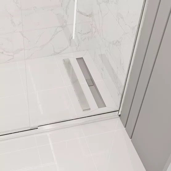 Ralo Linear Neo Slim Tramontina 120cm em Aço Inox e PVC
