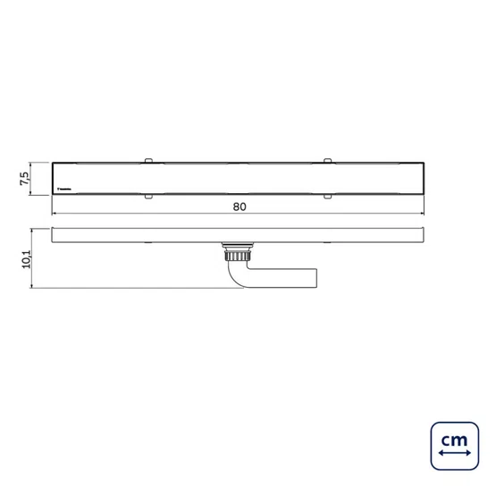 Ralo Linear Neo Slim Tramontina 80cm em Aço Inox e PVC