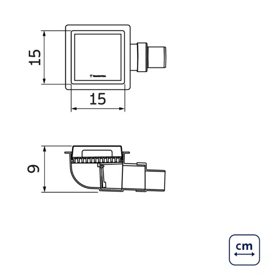 Ralo Quadrado Neo Square Tramontina 15cm com Válvula Anti-retorno Inox e PVC
