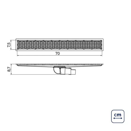 Ralo Linear Oculto Neo Hidden Tramontina 70cm com Válvula Anti-retorno PVC