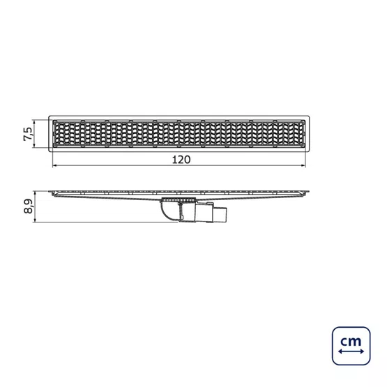Ralo Linear Oculto Neo Hidden Tramontina 120cm com Válvula Anti-retorno PVC
