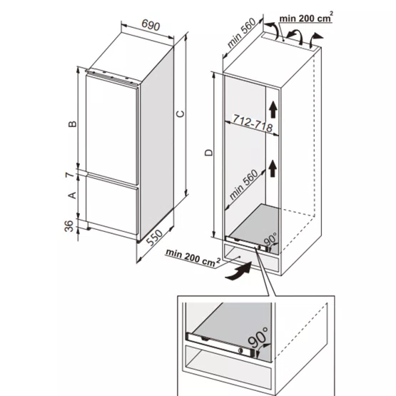 Refrigerador Inox Elettromec Bottom Freezer 341L