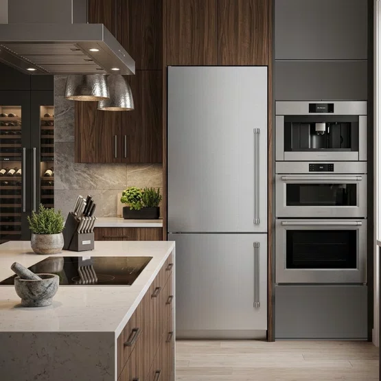 Refrigerador Inox Elettromec Bottom Freezer 341L