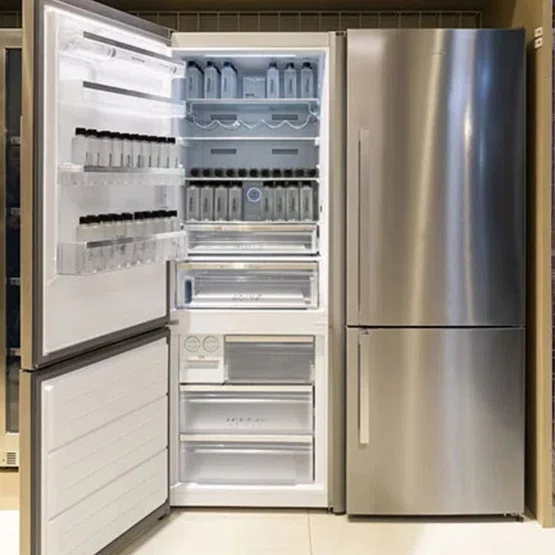 Refrigerador Bottom Freezer Inox Elettromec Abertura para Esquerda 510L 220V