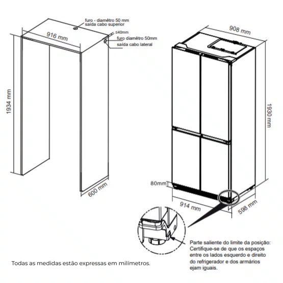 Refrigerador Invita Multidoor 522L Black 220V i-RF-MD-522-PT-2KSA