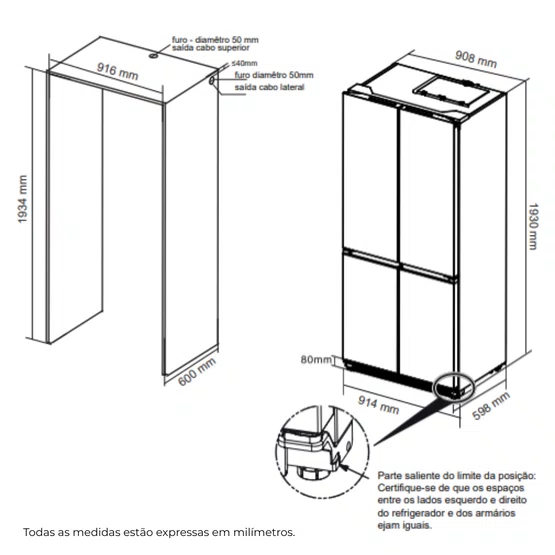Refrigerador Invita Multidoor 522L Inox 220V i-RF-MD-522-XX-2SKA