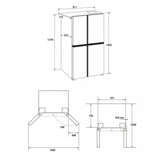 Refrigerador Multi Door Elettromec Inox 812 Litros 220V