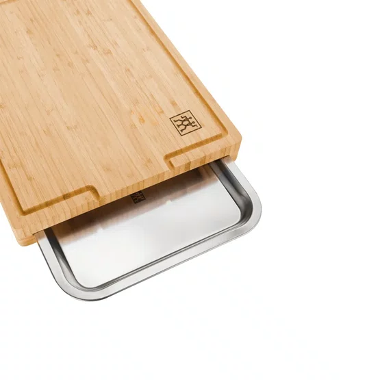 Tábua de Corte Em Madeira Com Gaveta em Inox 39x30cm Especial Churrasco Zwilling