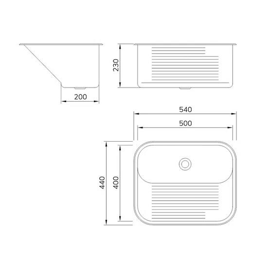 Tanque de Embutir ou Sobrepor Lavanderia Mekal CT-50 50x40x23cm Inox Escovado