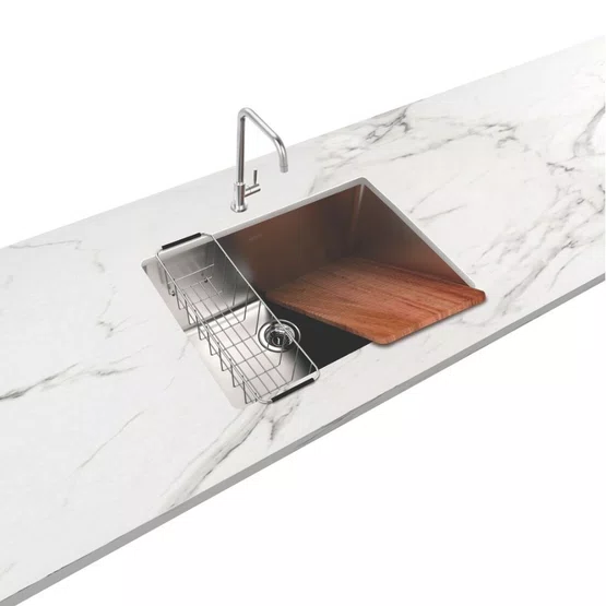Tanque de Embutir Jumbo Tramontina com Acessórios 108 Litros 70cm Aço Inox
