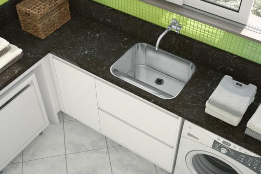 Tanque GhelPlus De Embutir Monobloco 50x40cm 30L Inox Acetinado Válvula 3"