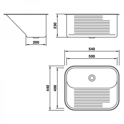 Tanque Inox Mekal de Embutir CT-50 30L Alto-Brilho 50x40x23cm