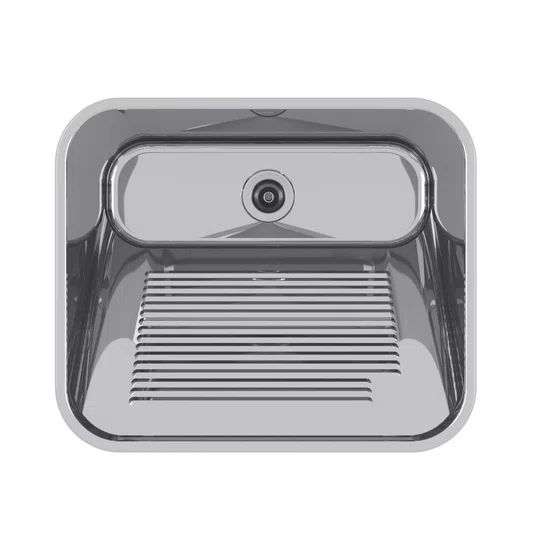 Tanque de Embutir ou Sobrepor Lavanderia Mekal CT-60 60x50x28,5cm Inox Alto Brilho