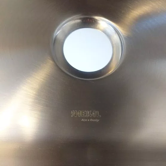 Tanque de Embutir ou Sobrepor Lavanderia Inox Mekal CT-40 40x40x22cm Alto Brilho