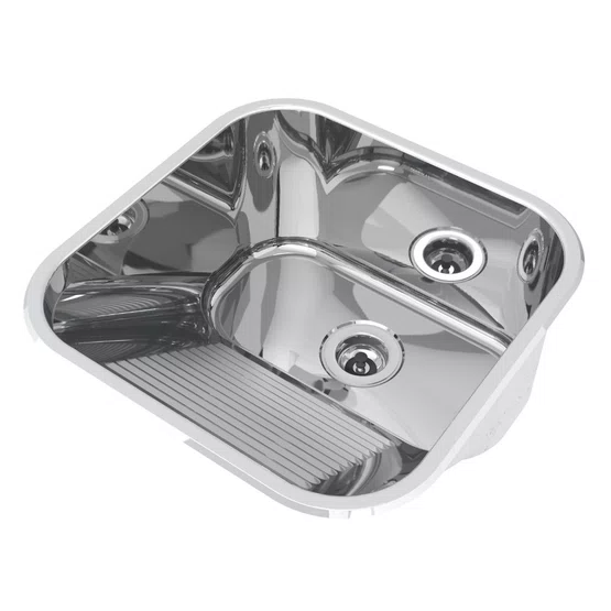 Tanque de Embutir ou Sobrepor Lavanderia Inox Mekal CT-40 40x40x22cm Alto Brilho