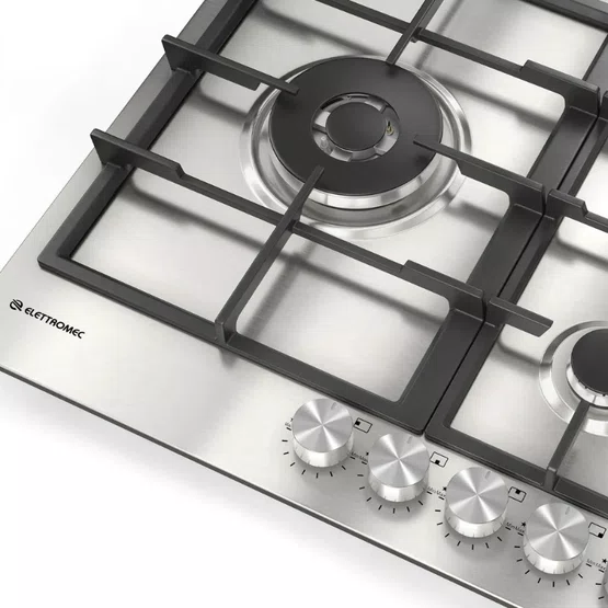 Cooktop Luce Elettromec 5 Queimadores a Gás Step Flame 75 cm Bivolt