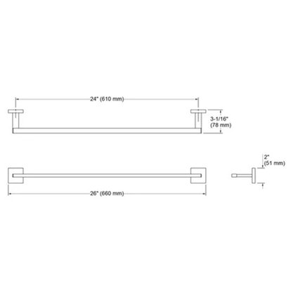 Toalheiro Kohler Square 61cm Black Matte