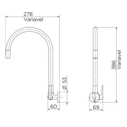 Torneira Docol Para Cozinha de Parede Galiflex Preta